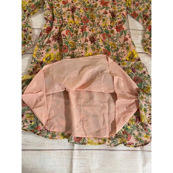 NWT Loft Women's Yellow Flounce Wrap Dress Long Sleeve - Small - Picture 14 of 14